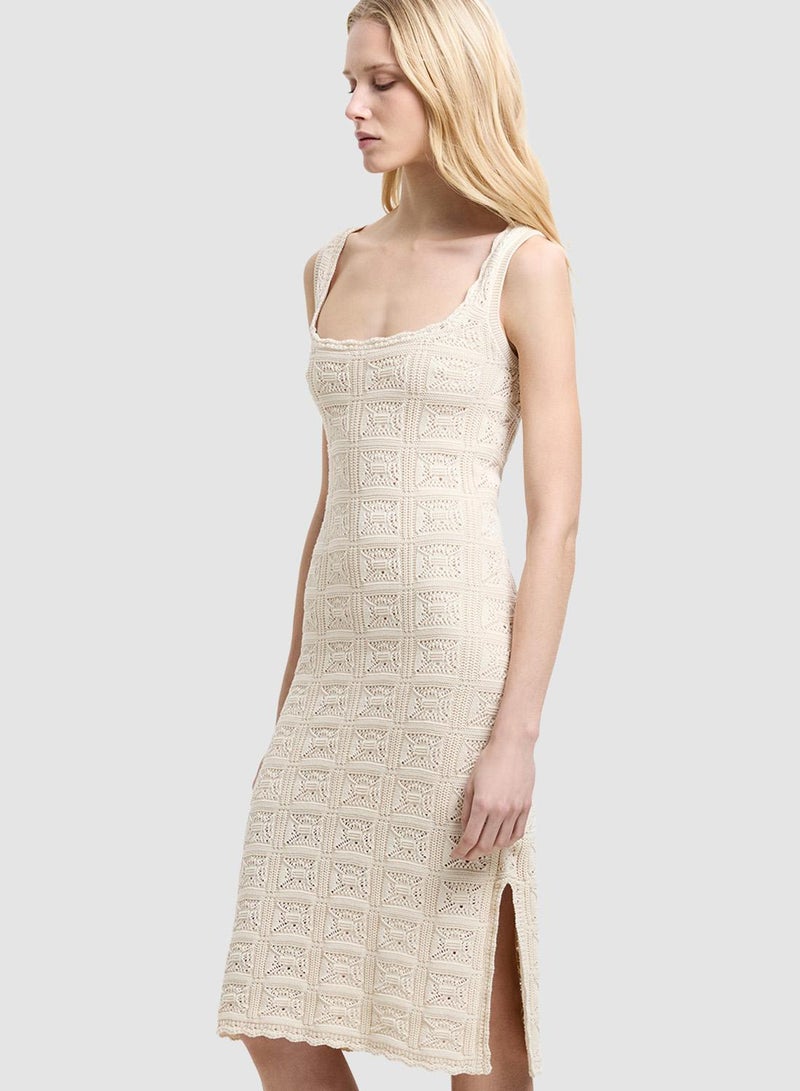 French Connection Nellis Crochet Knit Midi Drsess - Image 2